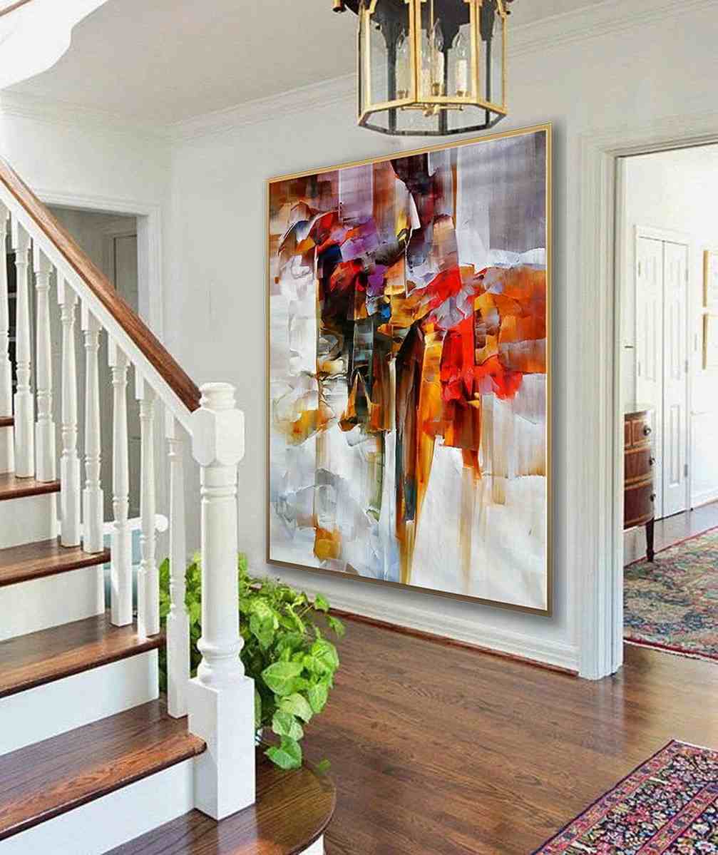 Not Handmade Hallway Brown Modern Abstract Canvas Artwork 9NX0E